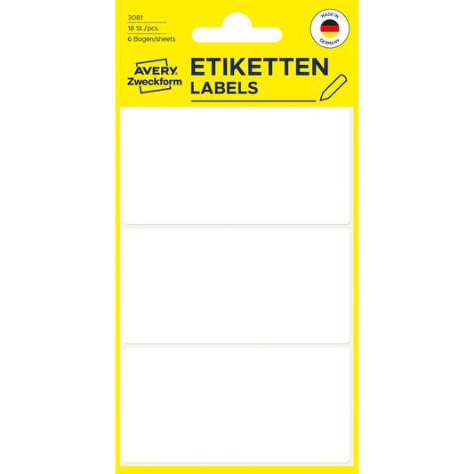 AVERY ZWECKFORM Etiketten 76×39mm 3081 weiss 18 Stück Idealshop