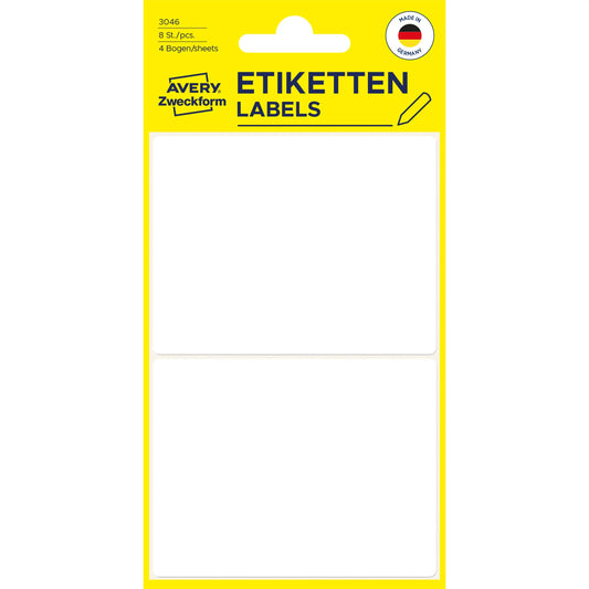 AVERY ZWECKFORM Etiketten 77×59mm 3046 weiss 8 Stück Idealshop