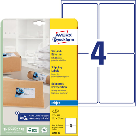 AVERY ZW. Adressetiketten     99,1x139mm