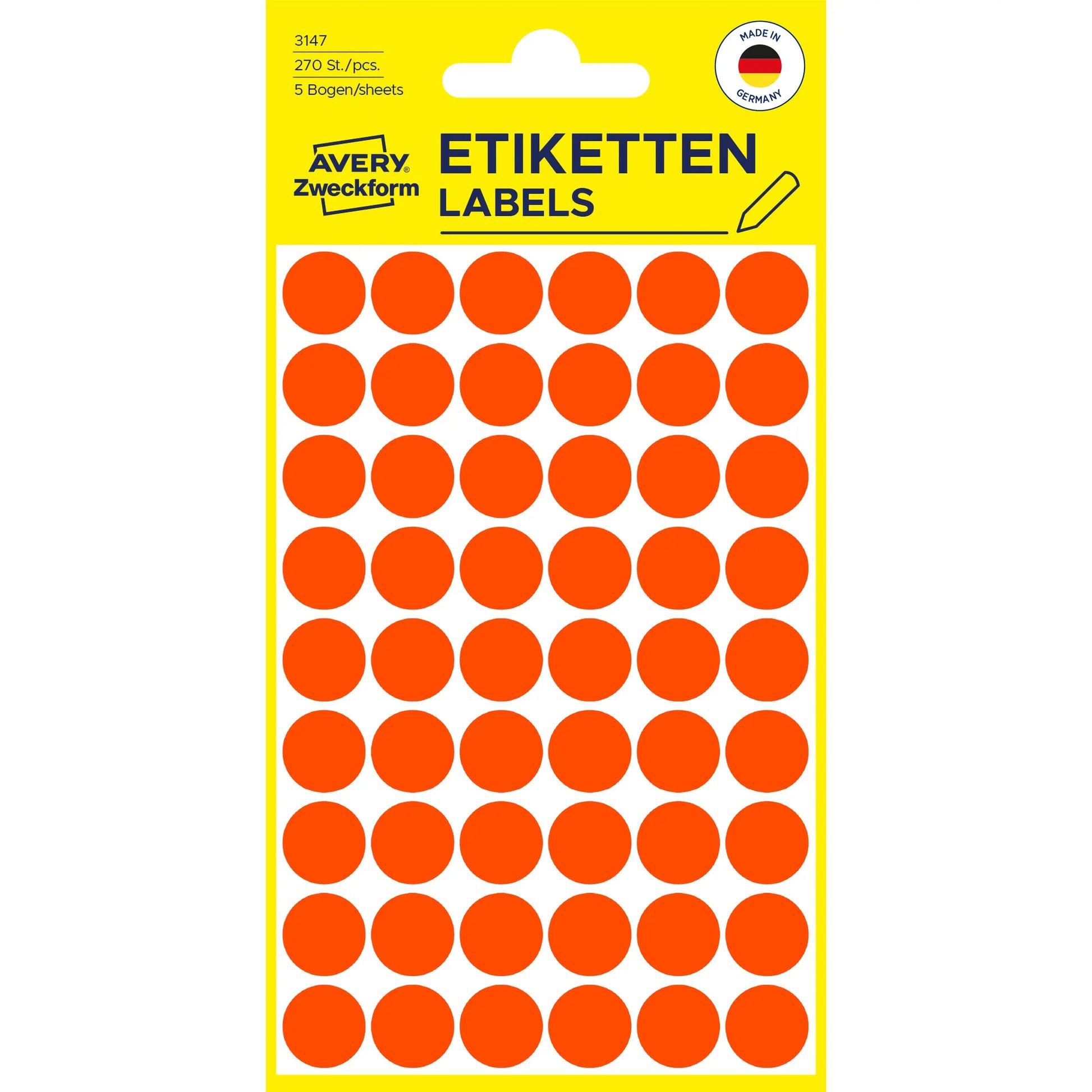 AVERY ZWECKFORM Markierungspunkte 12mm 3147 rot 270 Stück Idealshop