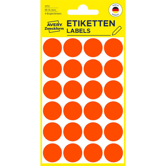 AVERY ZWECKFORM Markierungspunkte 18mm 3172 rot 96 Stück Idealshop