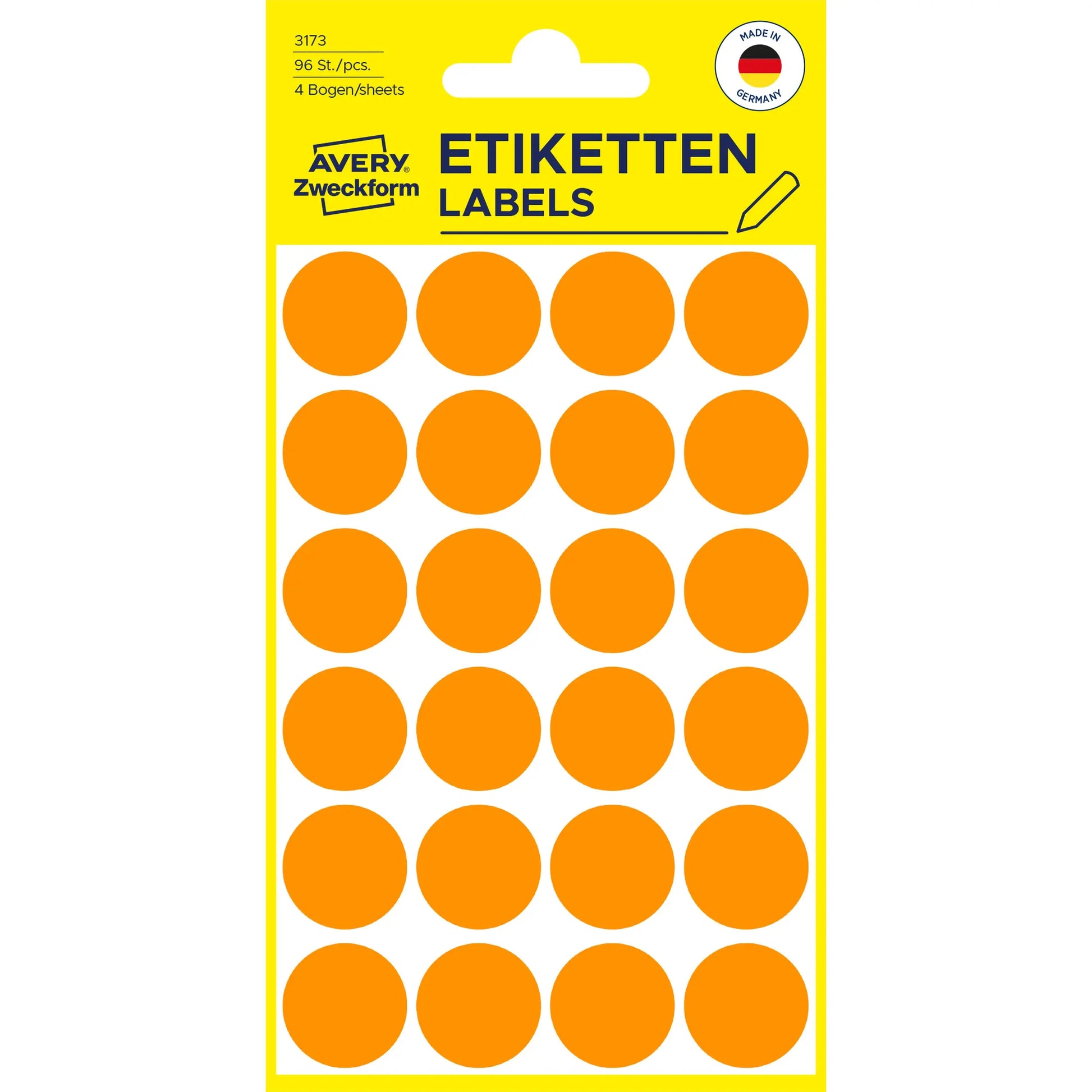 AVERY ZWECKFORM Markierungspunkte 18mm 3173 orange 96 Stück Idealshop