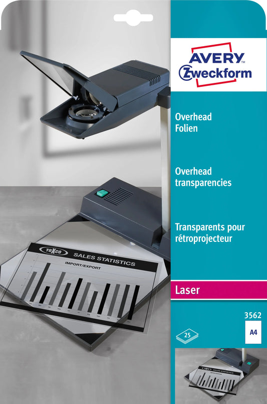AVERY ZWECKFORM Overhead-Folie A4 3562 0.10mm Laser 25 Blatt Idealshop