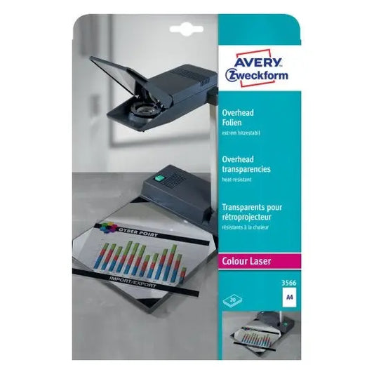 AVERY ZWECKFORM Overhead-Folie A4 3566 0,13mm Color Laser 20 Stk. Idealshop