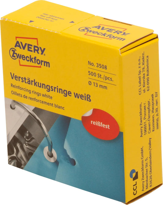 AVERY ZWECKFORM Verstärkungsringe 13mm weiss 3508 500 Stück Idealshop