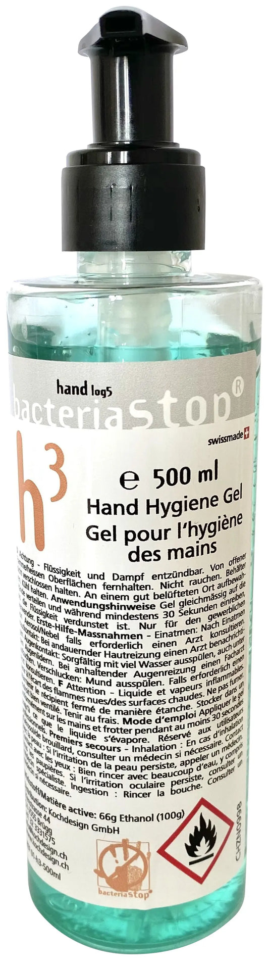 BACTERIASTOP Händedesinfektions-Gel H3500 Pumpflasche 500ml Idealshop