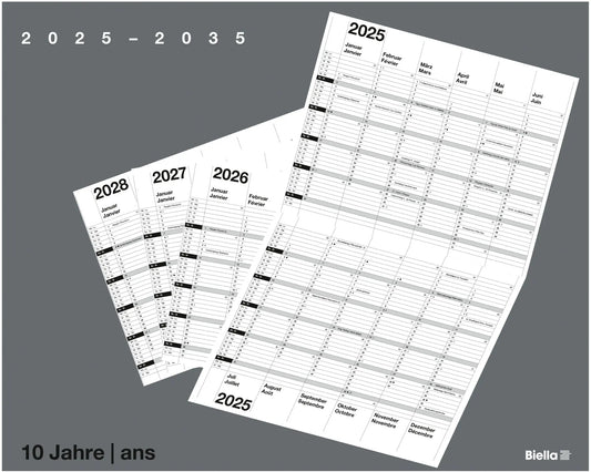 BIELLA    10-Jahreskalender Wire-O  2025 Idealshop