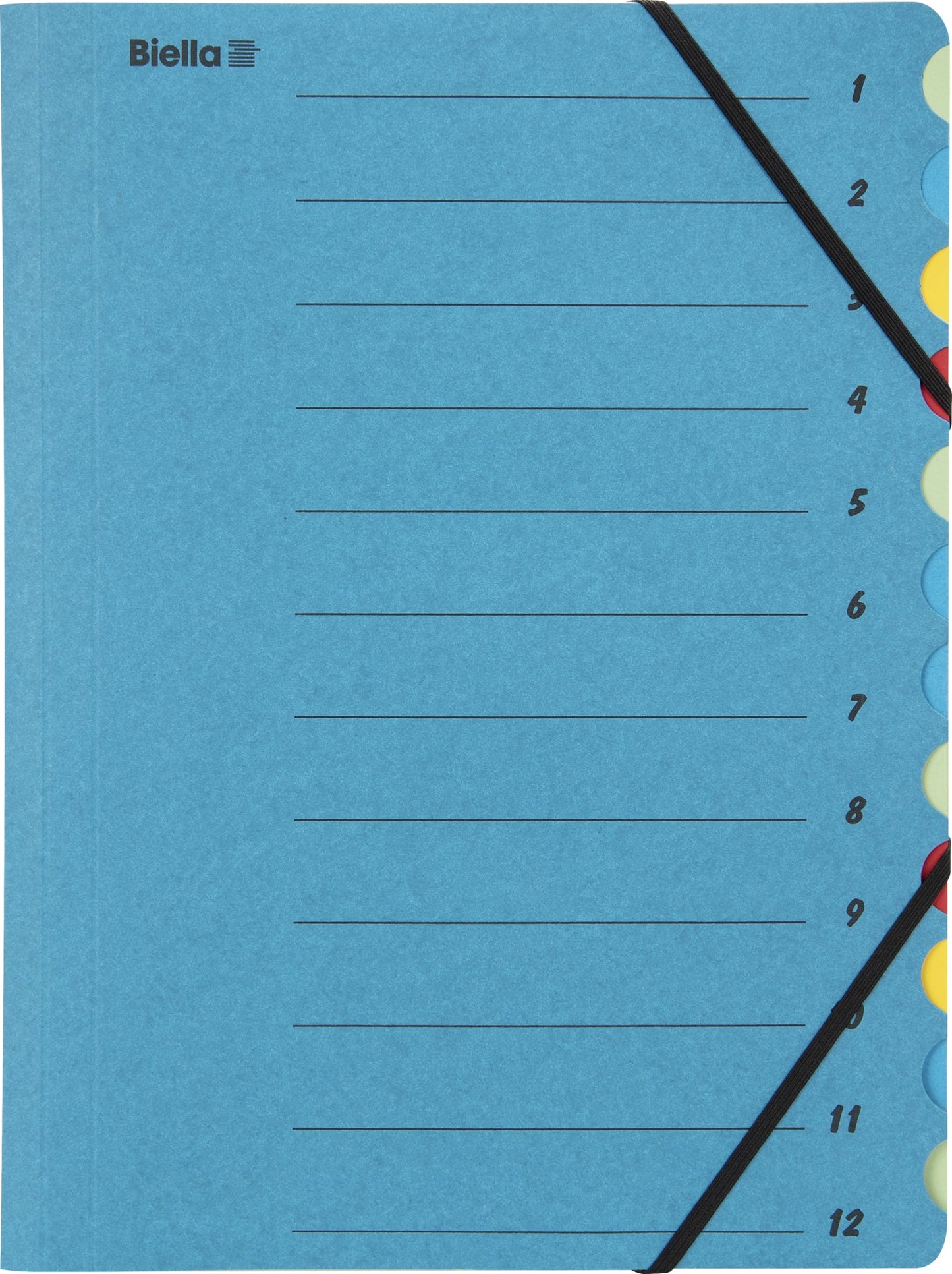 BIELLA Fächermappe A4 32841205U blau 12-teilig Idealshop