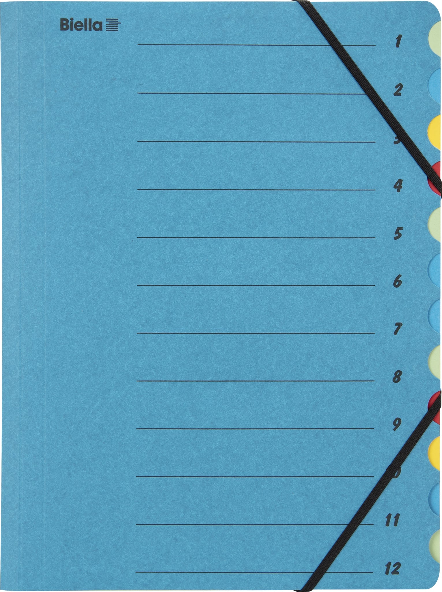 BIELLA Fächermappe A4 32841205U blau 12-teilig Idealshop