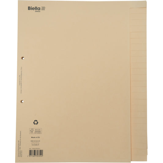 BIELLA Bauabrechnungsregister A4 46442600U braun blanko 26-teilig Idealshop