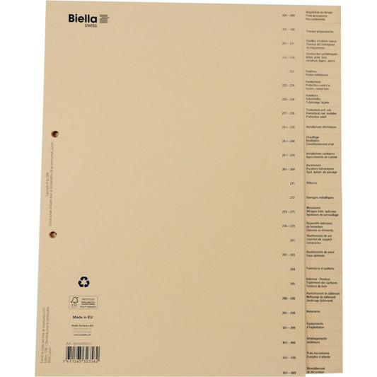 BIELLA Bauabrechnungsregister A4 46442691U braun FR 26-teilig Idealshop