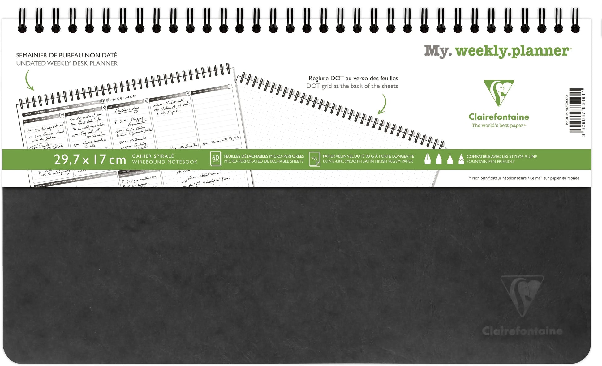 BIELLA Agenda AgeBag undatiert 783491C Weekly 60 Blatt sw. 29.7x17cm Idealshop