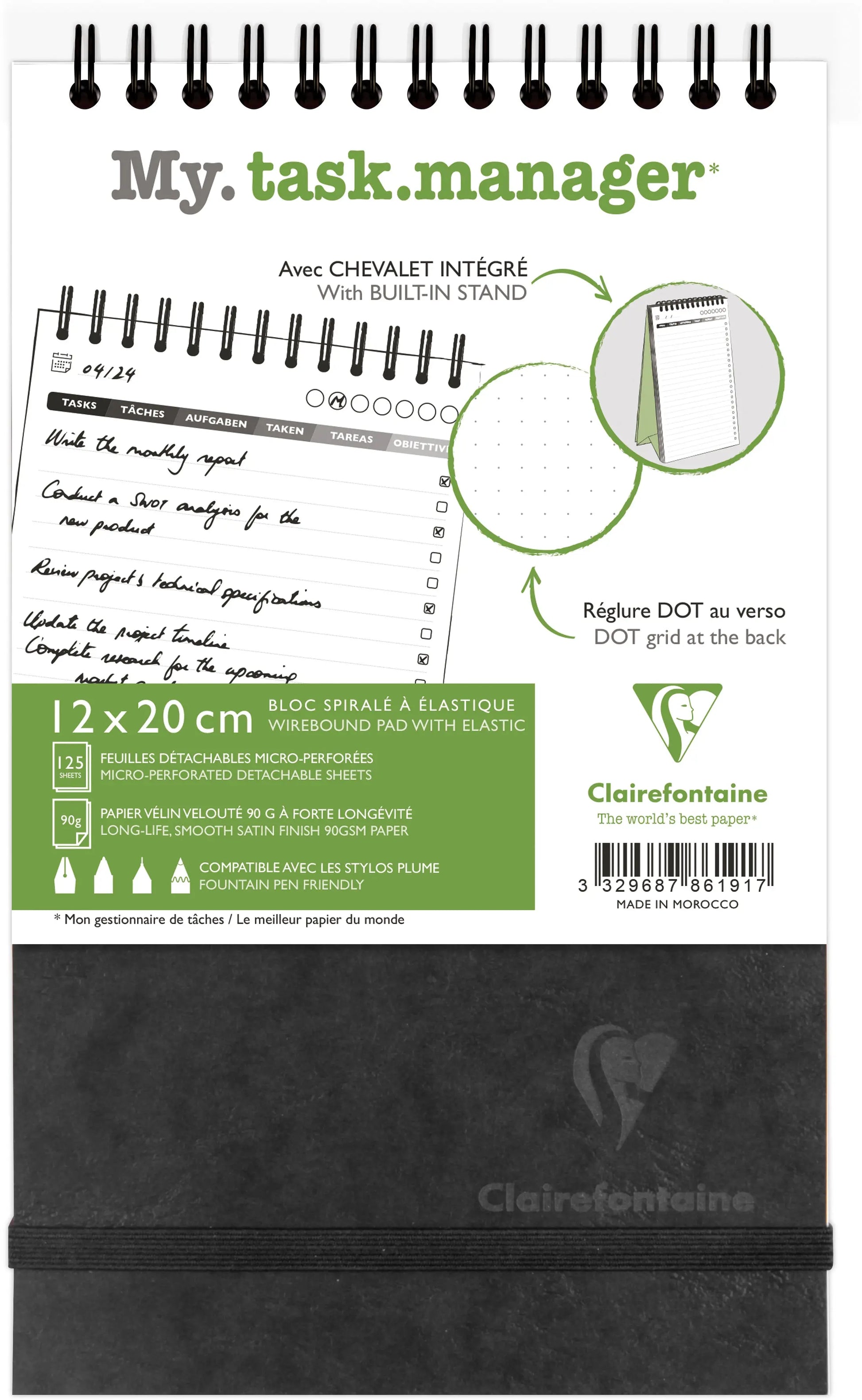 BIELLA Agenda AgeBag undatiert 786191C Task M 125 Blatt sw 12x20cm Idealshop