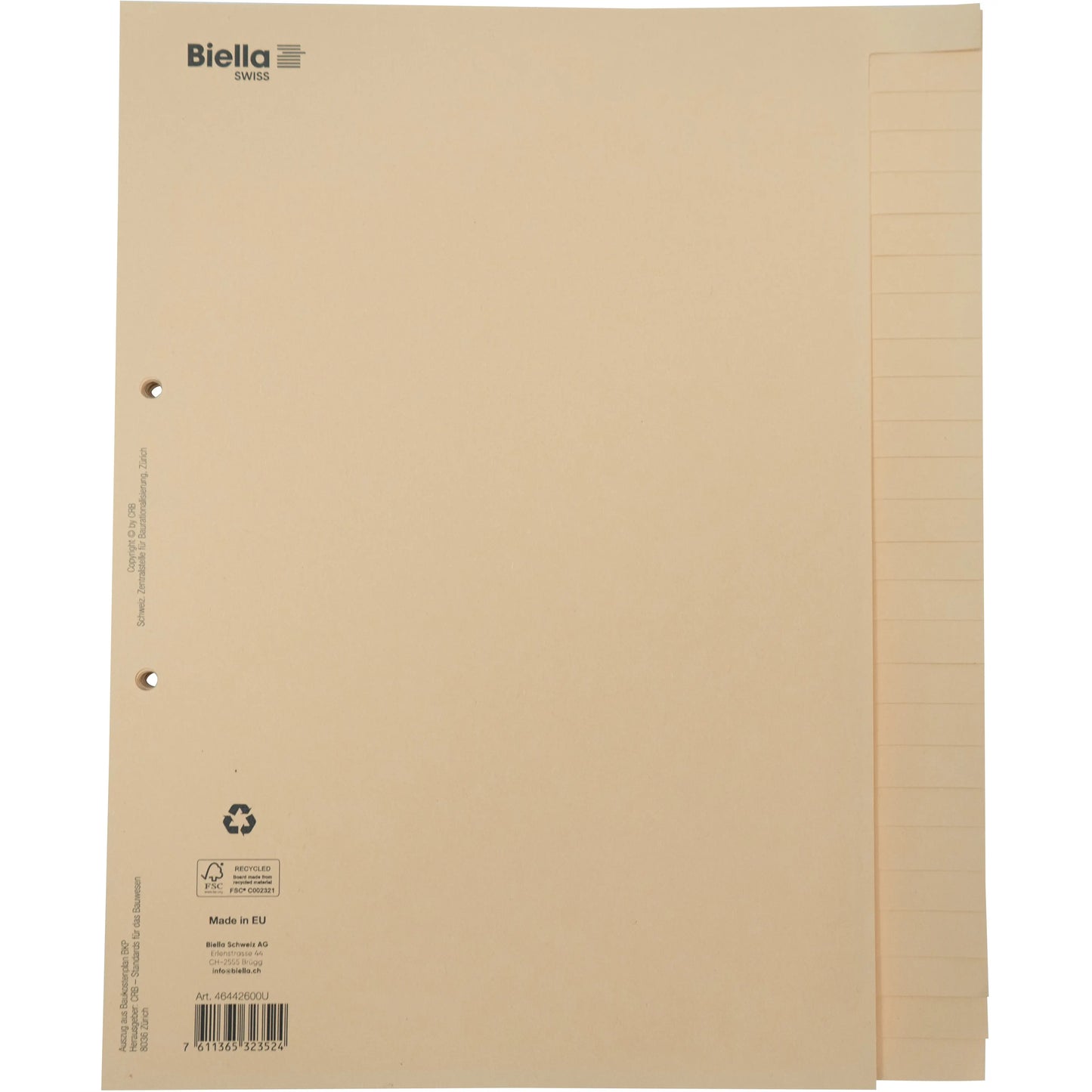 BIELLA Bauabrechnungsregister A4 46442600U braun blanko 26-teilig Idealshop