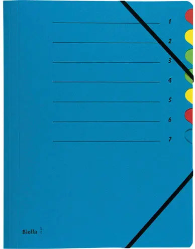 BIELLA Fächermappe A4 32840705U blau 7-teilig Idealshop