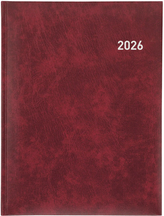 BIELLA Geschäftsagenda Orario 2026 809301470026U 1W/2S weinrot ML 17.8x23.5cm Idealshop