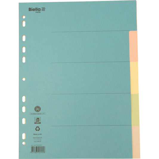 BIELLA Kartonregister A4 46140500U bunt 5-teilig Idealshop