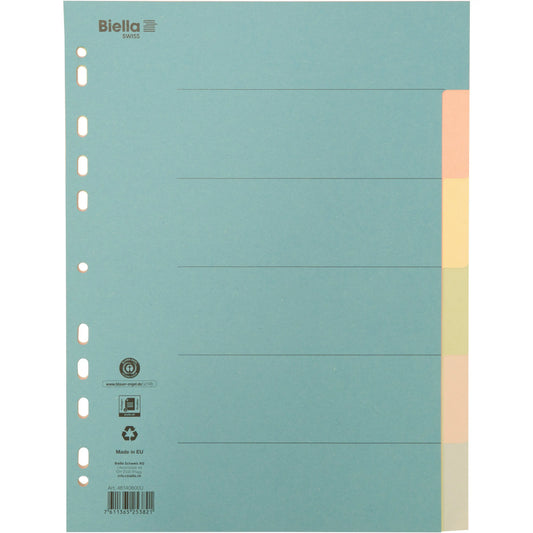 BIELLA Kartonregister A4 46140600U bunt 6-teilig Idealshop