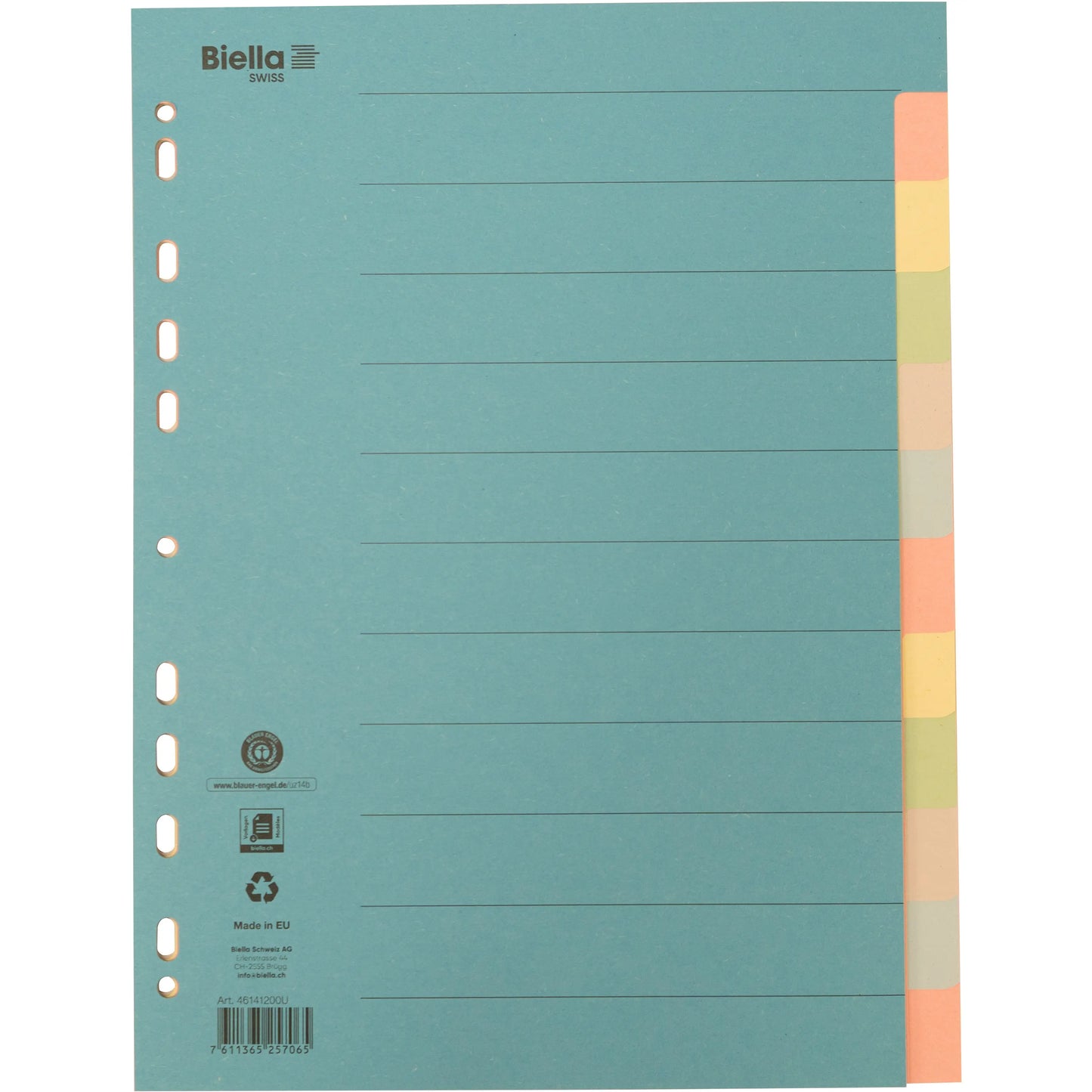 BIELLA Kartonregister A4 46141200U bunt 12-teilig Idealshop