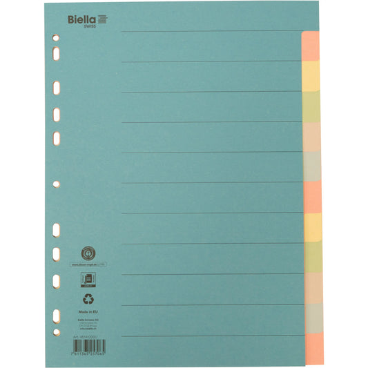 BIELLA Kartonregister A4 46141200U bunt 12-teilig Idealshop