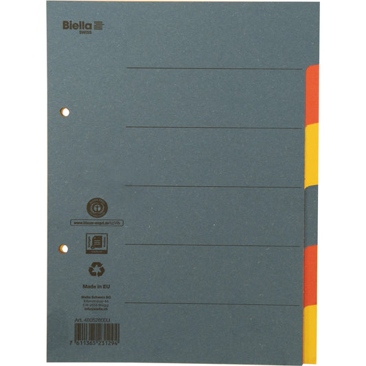 BIELLA Kartonregister A5 46052600U pastell 6-teilig Idealshop