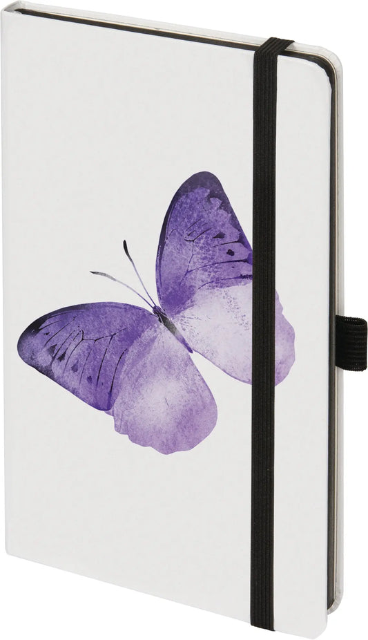 BIELLA Notizbuch KompagnonWhiteTrend 5845337422U Butterfly,gepunkt. 12.5x19.5cm Idealshop