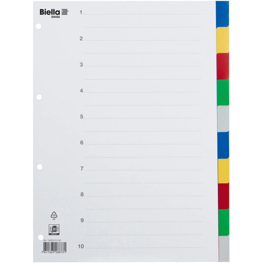 BIELLA Register PP A4 46341000U farbig 10-teilig Idealshop