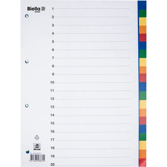 BIELLA Register PP A4 46342000U farbig 20-teilig Idealshop