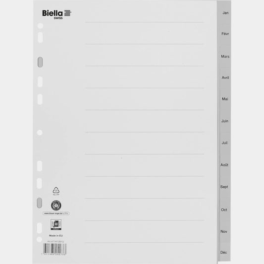 BIELLA Register PP A4 47141391U grau Jan-Déc FR Idealshop
