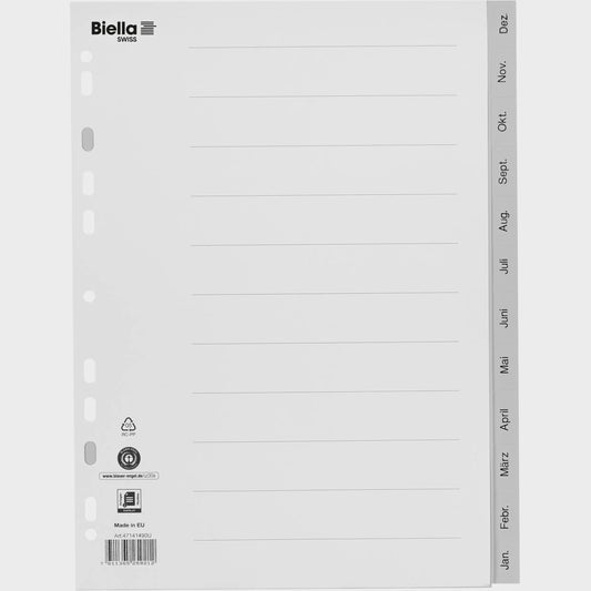 BIELLA Register PP A4 47141490U grau Dez-Jan DE Idealshop