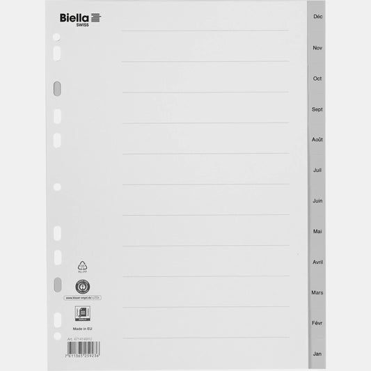 BIELLA Register PP A4 47141491U grau Déc-Jan FR Idealshop