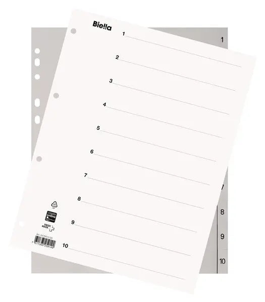 BIELLA Register PP A4+ 47841000U grau 1-10 Idealshop