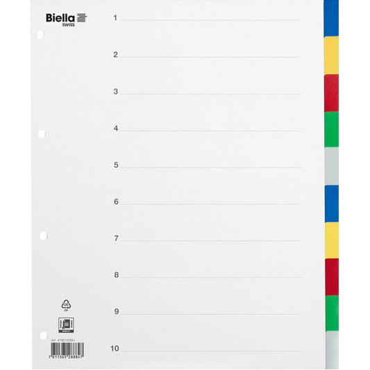 BIELLA Register PP A4+ 47901000U farbig 10-teilig Idealshop