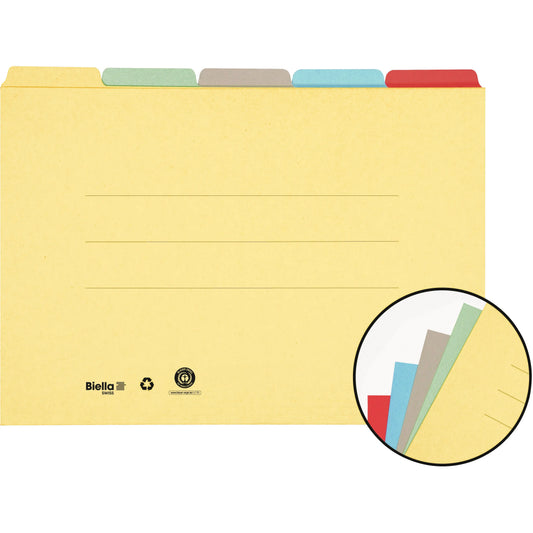 BIELLA Registermappe A4 32543200U farbig assort., 190 Bl. 5 Stk. Idealshop