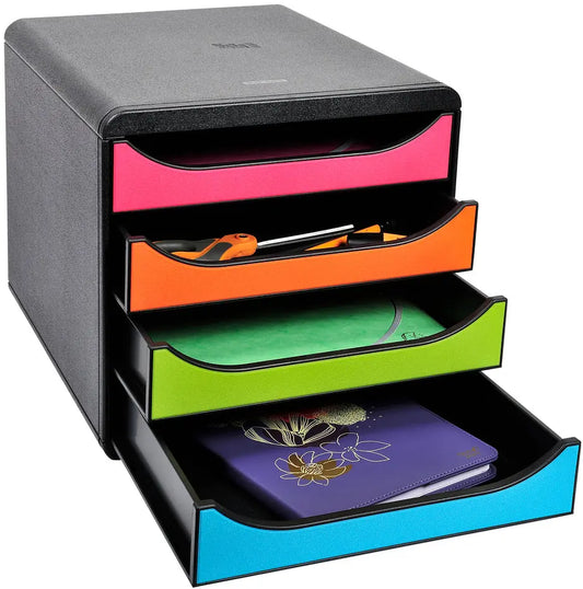 BIELLA Schubladenbox BIGBOX A4+ 31049802BIDU schwarz/Harlekin, 4 Schubl. Idealshop