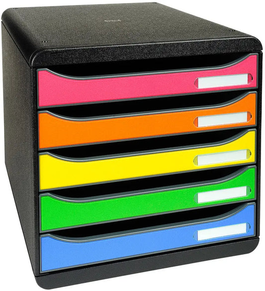 BIELLA Schubladenbox PLUS BIGBOX A4+ 30979802BIDU schwarz/Harlekin, 5 Schubl. Idealshop