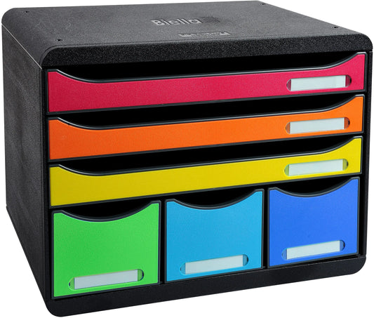 BIELLA Schubladenbox STOREBOX A4+ 30679802BIDU schwarz/Harlekin, 6 Schubl. Idealshop