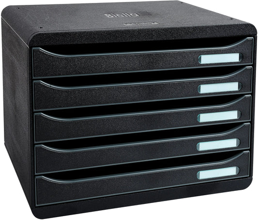 BIELLA Schubladenbox quer BIGBOX A4+ 30871402BIDU schwarz, 5 Schubladen Idealshop