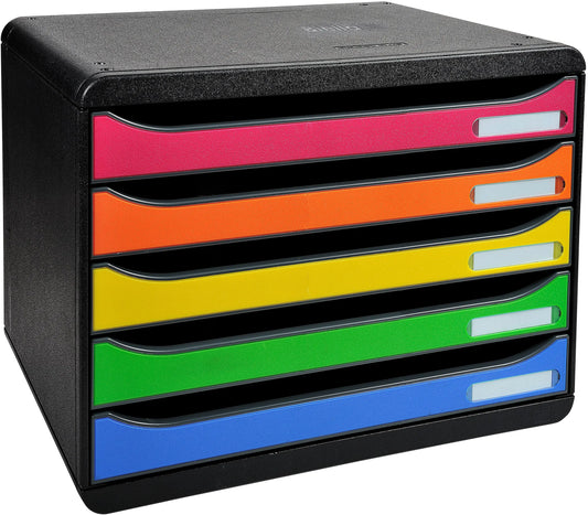 BIELLA Schubladenbox quer BIGBOX A4+ 30879802BIDU schwarz/Harlekin, 5 Schubl. Idealshop