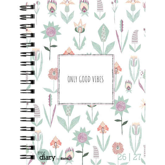 BIELLA Schüleragenda Flower 26/27 806517900027U 1W/2S 12x16.5cm Idealshop