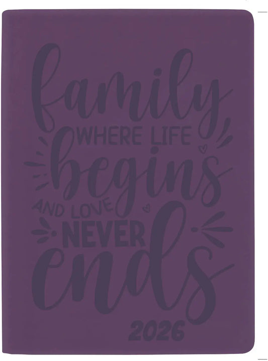 BIELLA Taschenagenda Memento 2026 825715420026U 1W/2S violett ML 10.1x14.2cm Idealshop