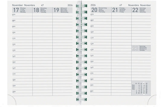BIELLA Taschenagenda Rex Wire-O 2026 825778000026U 1W/2S Ersatz ML 10.1x14.2cm Idealshop