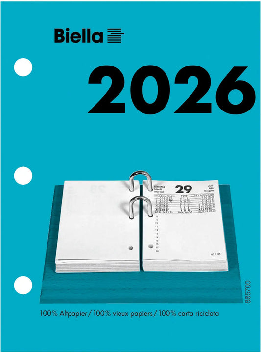 BIELLA Umlegeblock 2026 885700000026U 1T/1S grau/schwarz ML 8x10.8cm Idealshop