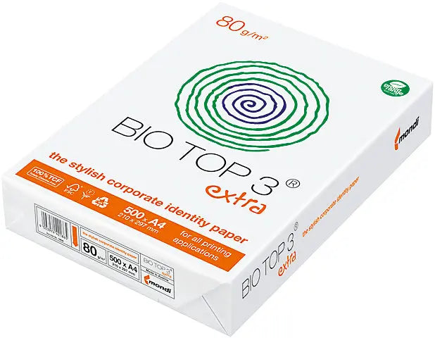 BIO TOP 3 Multifunktionspapier A4 266593 80g, weiss 2500 Blatt Idealshop