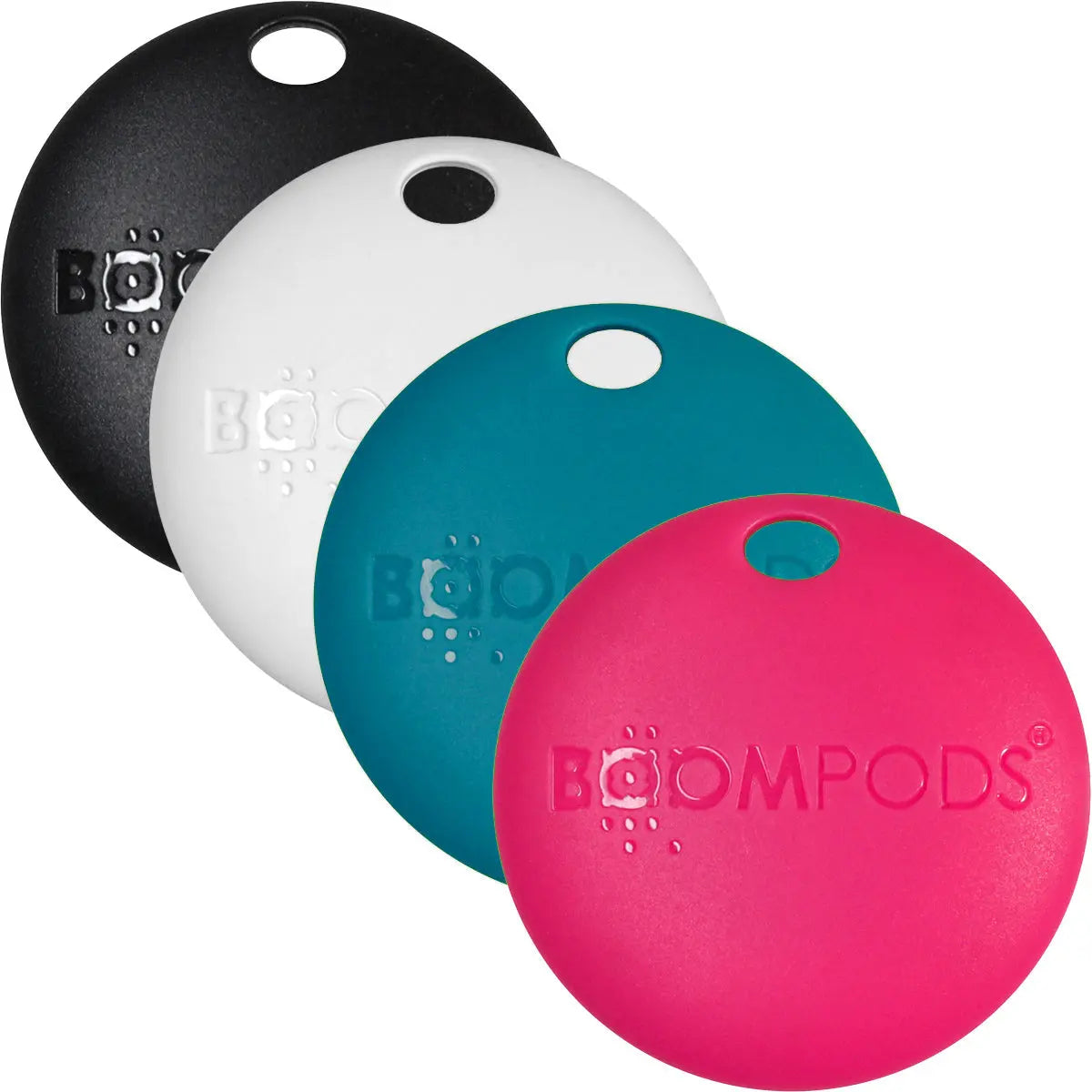 BOOMPODS Boomtag Multi Pack TAG4PK Black, Blue, White, and Pink Idealshop
