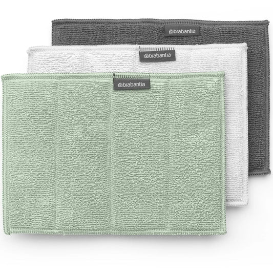 BRABANTIA Mikrofaser-Reinigungstuch 215827 Grau/Hellgrün/Weiss 3 Stück Idealshop