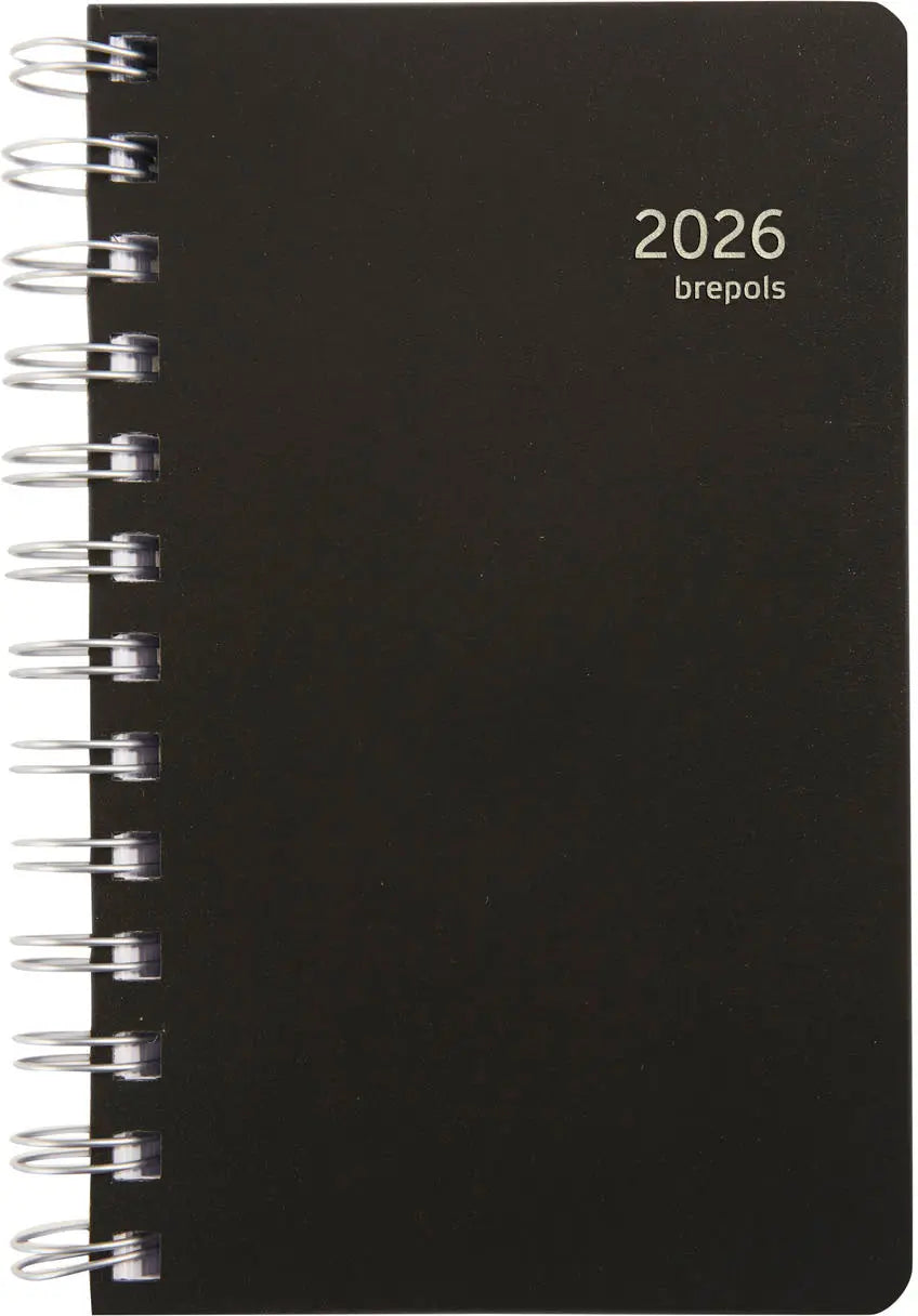 BREPOLS Agenda Building Polyprop 2026 0.414.4910 1T/1S schwarz 10x16.5cm Idealshop