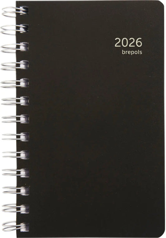 BREPOLS Agenda Building Polyprop 2026 0.414.4910 1T/1S schwarz 10x16.5cm Idealshop