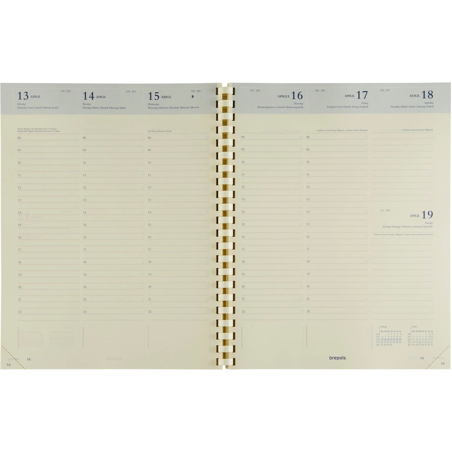 BREPOLS Agenda Concorde 2026 0.240.9900 1W/2S Ersatz chamois 21x27cm Idealshop