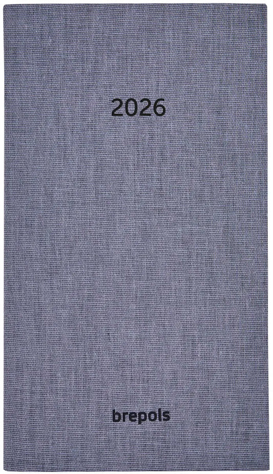 BREPOLS Agenda Notavision Dubl. 2026 75454550260 1W/2S grau 8.9x16cm Idealshop